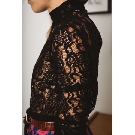 Enza blouse in black lace acheter en ligne