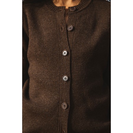 Fergoza brown cardigan in merino wool l'achat 