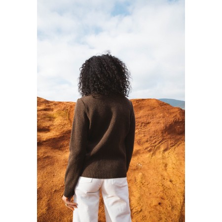 Fergoza brown cardigan in merino wool l'achat 