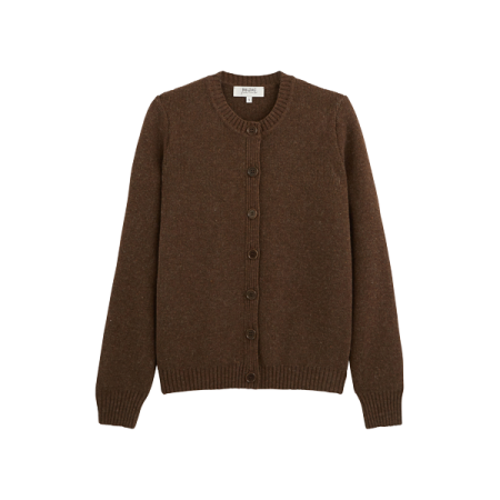 Fergoza brown cardigan in merino wool l'achat 