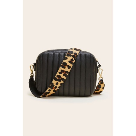 Black Caesar bag with leopard handle l'évolution des habitudes 