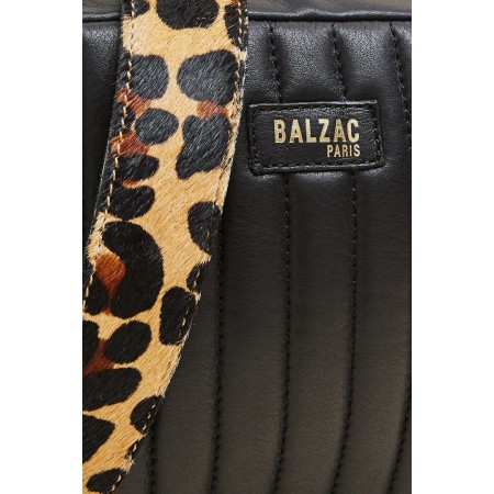 Black Caesar bag with leopard handle l'évolution des habitudes 