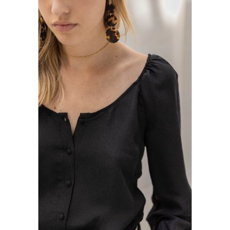 Isylda black jacquard shirt plus qu'un jeu 