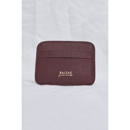 Burgundy Cyrill card holder brillant des détails fins