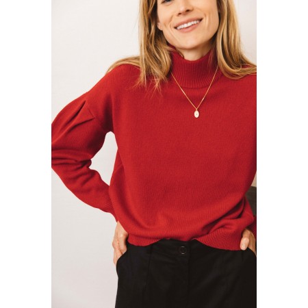 Red Calipso jumper in merino wool and cashmere ou a consommer sur place