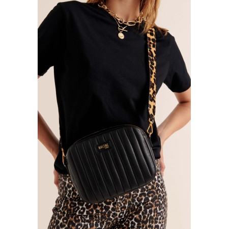 Black Caesar bag with leopard handle l'évolution des habitudes 