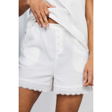 Natural White Organic Cotton Infini Shorts pas cher chine