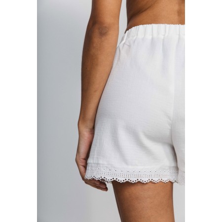 Natural White Organic Cotton Infini Shorts pas cher chine