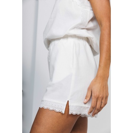 Natural White Organic Cotton Infini Shorts pas cher chine