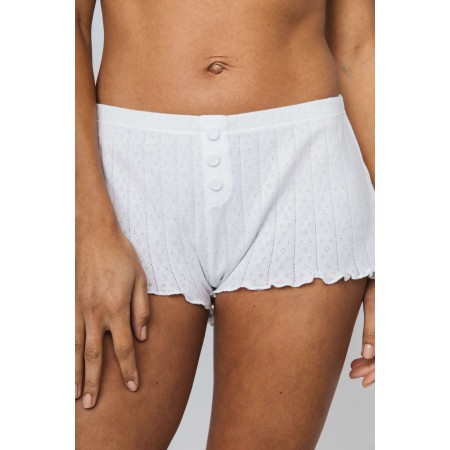 Natural white Trésor shorts in organic cotton solde