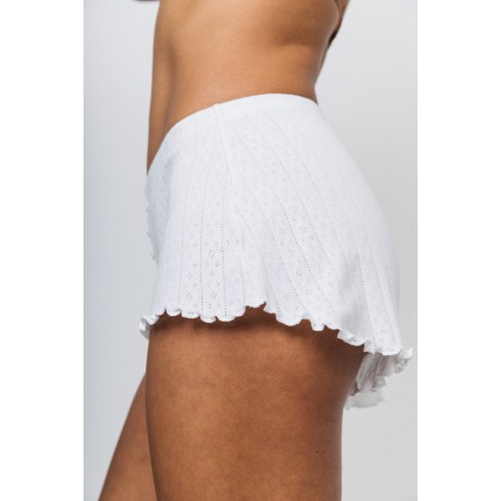 Natural white Trésor shorts in organic cotton solde