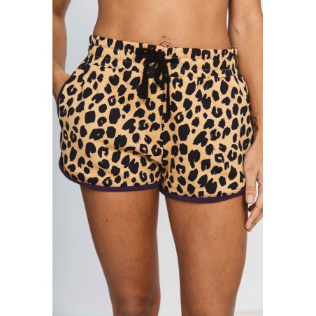 Idyllique leopard print organic cotton shorts français