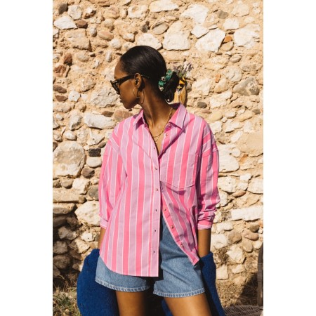 Liberte shirt with pink stripes online