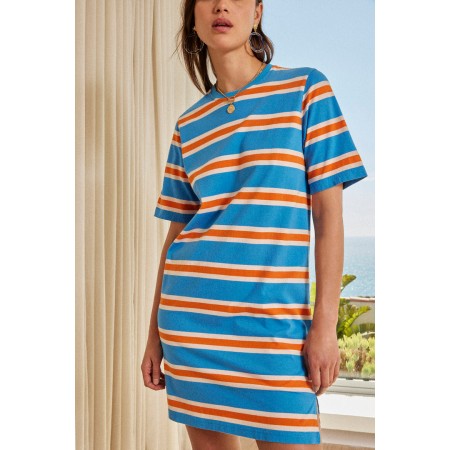 Robe Réjouissance rayures bleu et orange Venez acheter