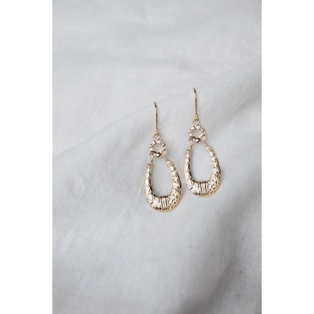 Golden Oval earrings pas cher chine