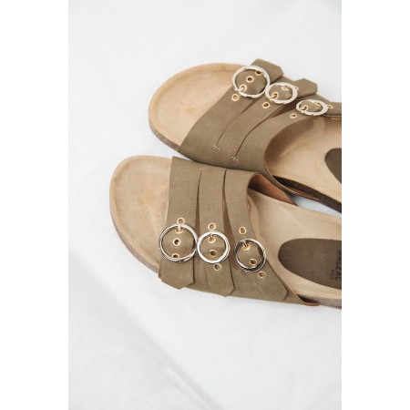 Khaki Bobine sandals pas cher 