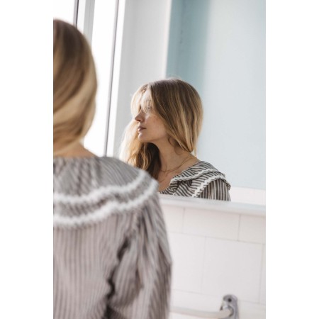 Récif blouse with blue and gray stripes Pour