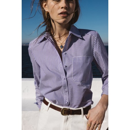 Ulysse shirt purple stripes pas cher