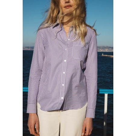 Ulysse shirt purple stripes pas cher