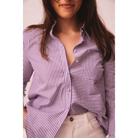 Ulysse shirt purple stripes pas cher