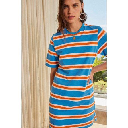 Robe Réjouissance rayures bleu et orange Venez acheter