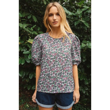 Exquisite blouse with flower love print pour bénéficier 