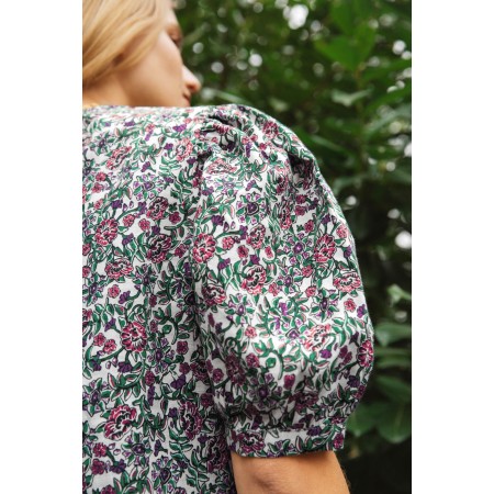 Exquisite blouse with flower love print pour bénéficier 