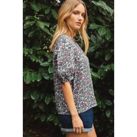 Exquisite blouse with flower love print pour bénéficier 