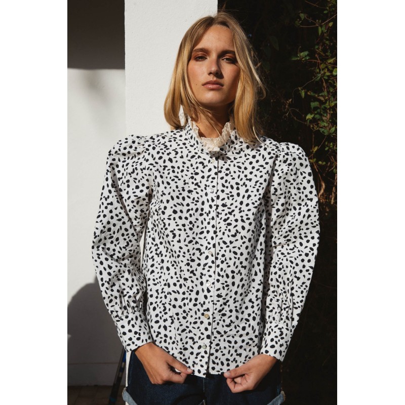 Chance black spotted print shirt Paris Déstockage Promo