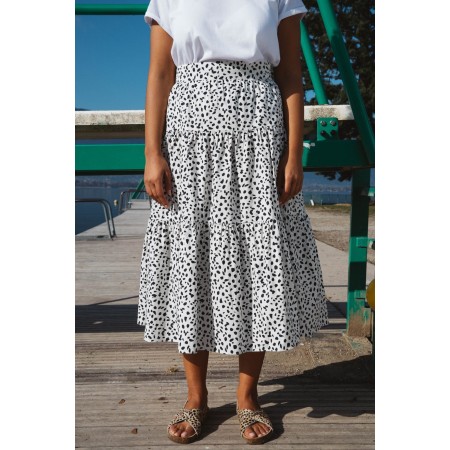 Miel skirt with black spotted print de l' environnement