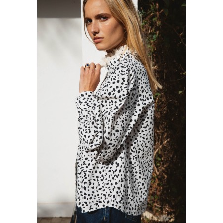 Chance black spotted print shirt Paris Déstockage Promo