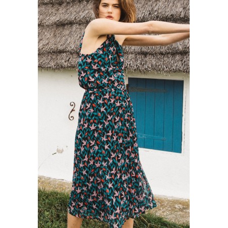 Natasha hibiscus print skirt brillant des détails fins