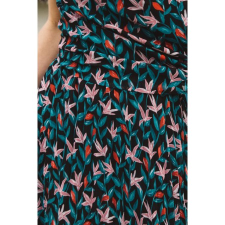 Natasha hibiscus print skirt brillant des détails fins