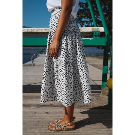 Miel skirt with black spotted print de l' environnement