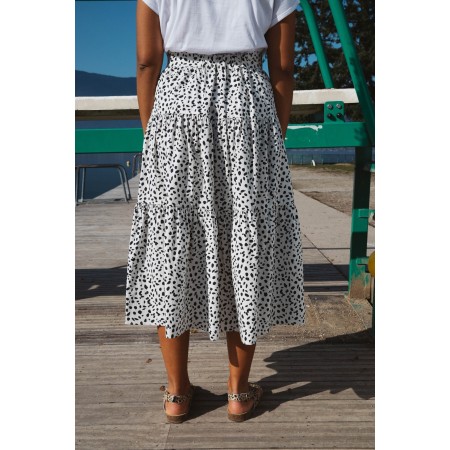 Miel skirt with black spotted print de l' environnement