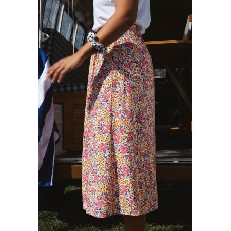 Sally skirt with solar flower print ouvre sa boutique