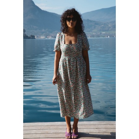 Calanque dress with flower love print de pas cher