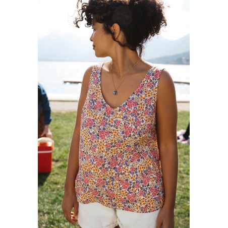 Top Max printed with solar flowers basket pas cher