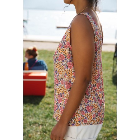 Top Max printed with solar flowers basket pas cher