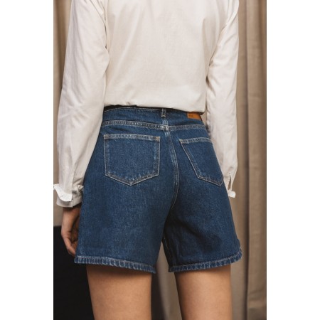 Maylone denim blue midi shorts Livraison rapide