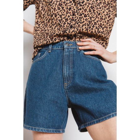 Maylone denim blue midi shorts Livraison rapide