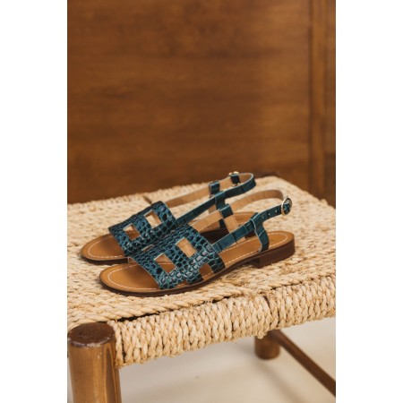 Embossed green Zagara sandals meilleur choix