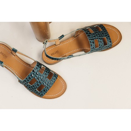 Embossed green Zagara sandals meilleur choix