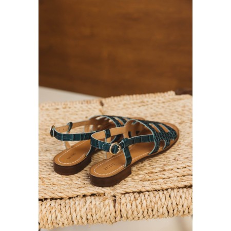 Embossed green Zagara sandals meilleur choix