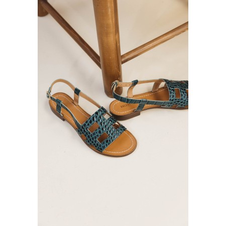 Embossed green Zagara sandals meilleur choix