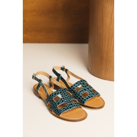 Embossed green Zagara sandals meilleur choix