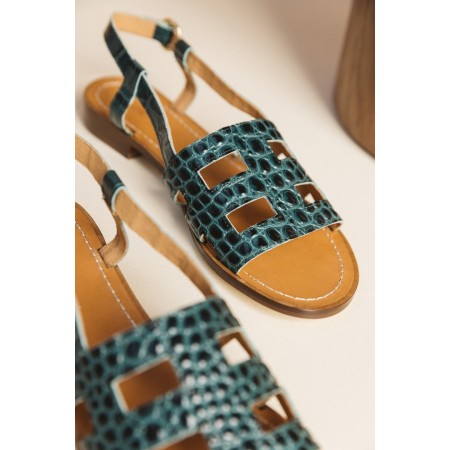 Embossed green Zagara sandals meilleur choix