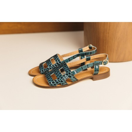 Embossed green Zagara sandals meilleur choix