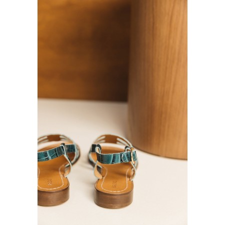 Embossed green Zagara sandals meilleur choix