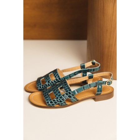 Embossed green Zagara sandals meilleur choix